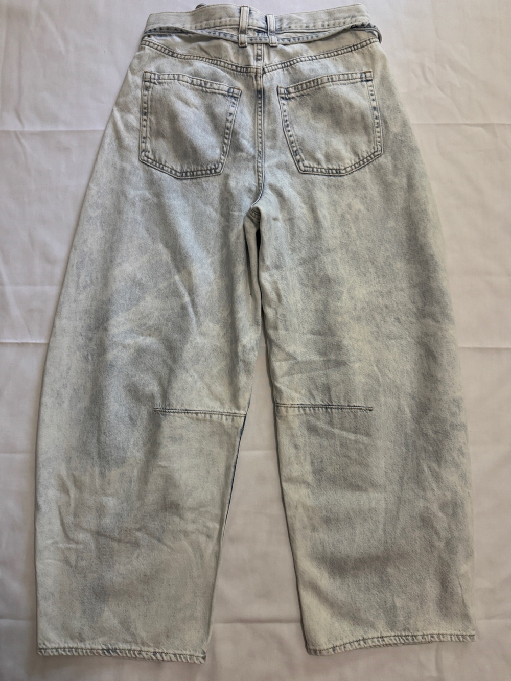 Gap Horseshoe High Rise Jeans Ultrasoft Denim Light Acid Wash Size 4R / 27 EUC - Picture 4 of 7